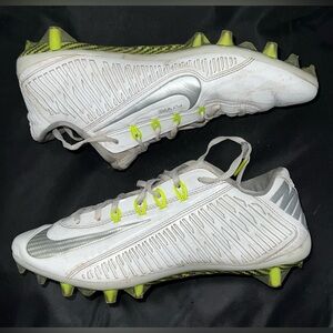 Nike Vapor Carbon Elite 2.0 2014 Flywire Football Cleats White/Silver Size 9.5
